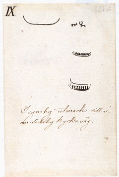 Skiss från 1800-talets början av Carl Georg Brunius. Källa: Riksantikvarieämbetets arkiv (ATA)