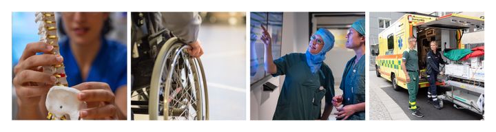 Collage för att illustrera hälso- och sjukvård