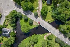 Drönarbild över Tidaholm.