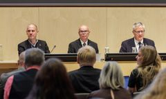 Regionfullmäktiges presidium från 20 oktober 2026: Andra vice ordf. Sebastian Ekeroth Clausson (S), första vice ordf. Conny Brännberg (KD) samt ordf. Peter Heie (C).