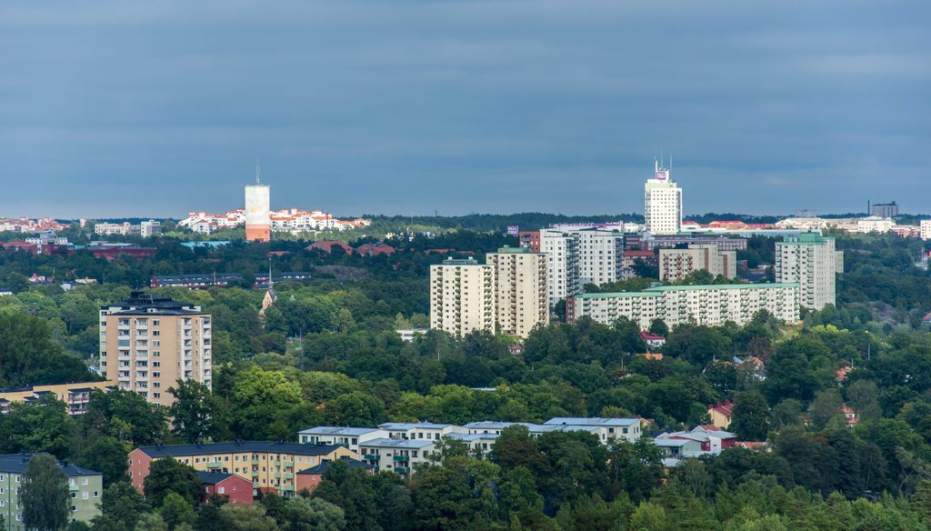 Sickla Järla och Nacka sett från Hammarbybacken