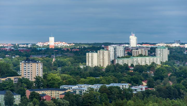 Sickla Järla och Nacka sett från Hammarbybacken