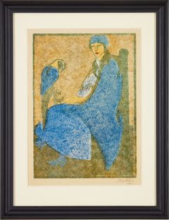 Kvinna med papegoja av Eva Bevé