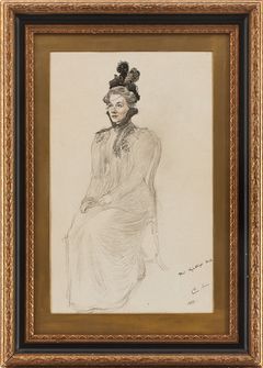 CARL LARSSON. Porträtt av Pauline Åkerlund - studie till ”Skolungdomens korum”, 1900.j