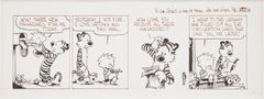 BILL WATTERSON. Kalle och Hobbe, seriestripp, original.