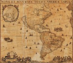 De Wit’s rare wall map of America, 1672: Nova et accurata totius Americae tabula.