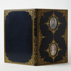 Fine Cosway binding with miniatures of Napoleon I and Jean Baptiste Bernadotte, with 10 signed Napoleon and Bernadotte documents from the Crawford Collection.