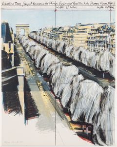 CHRISTO (BULGARIA/USA 1935‑2020). "Wrapped Trees, Project for the Avenue des Champs-Elysées, Paris"