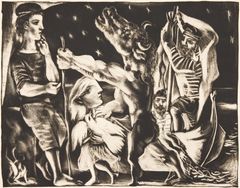PABLO PICASSO. "Minotaure aveugle guidé par une fillette dans la nuit” from ”La Suite Vollard”.