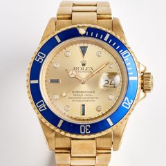 ROLEX, Oyster Perpetual Date, Submariner, "Sultan Dial", armbandsur, 40 mm, 18K guld, ca 1993.