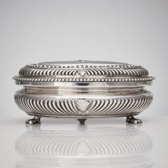 PETTER BERNEGAU. Skrin, silver, Stockholm 1709. Karolinskt.