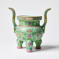 A Chinese Green-Ground 'Bajixiang' Censer.