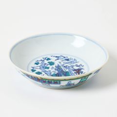 A Chinese Doucai 'Three Friends of Winter' Dish.