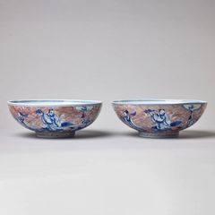 UNDERGLAZED BLUE AND COPPER-RED 'IMMORTALS' BOWLS