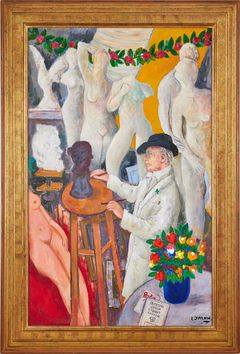 LENNART JIRLOW. Portrait of the artist Gudmar Olovson, a close friend, in his studio.