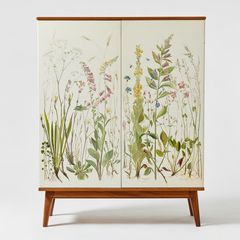 ERIK CHAMBERT. Cabinet, AB Chambert’s Furniture Factory, Norrköping 1952, white lacquered with painted decoration of Swedish summer flowers, executed by Erik Chambert himself.