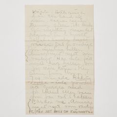 Greta Garbo. Handwritten letter in Swedish to “Peg”, her sister-in-law, and her brother Sven.