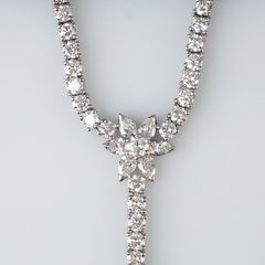 DIAMOND NECKLACE. 18K white gold, EKI maker’s mark.