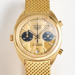 HEUER, Carrera, Homage to Mr. Ronnie “Superswede” Peterson, unique piece, chronograph, wristwatch, 38 mm, 18K gold, circa 2017.