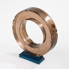 EDVIN ÖHRSTRÖM. “Ringen”, sculpture, Lindshammars glasbruk, cast smoke-tinted glass.
