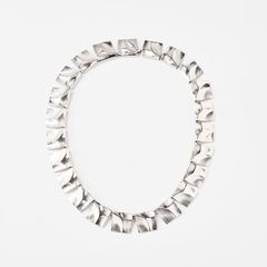 BJÖRN WECKSTRÖM. Necklace, “Galactic Peaks”, sterling silver, Lapponia, Helsinki, 1973.