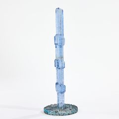 EDVIN ÖHRSTRÖM. “Glass Obelisk”, sculpture, Lindshammars glasbruk, cast blue glass.