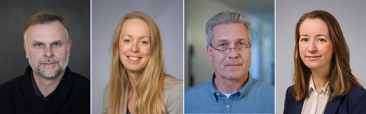 Porträtt på fyra forskare.