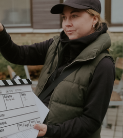 Malin Sunna, producent för Hallå campus vid Kommunikationsenheten på Umeå universitet.