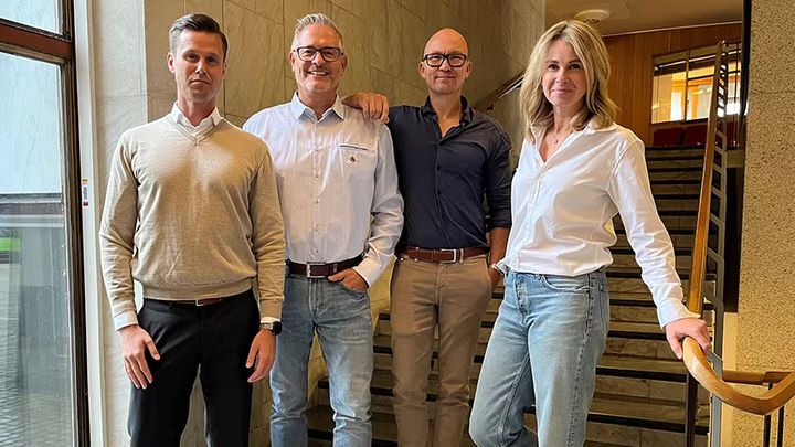 Erik Wallin, Robert Brikić, Peder Wahlberg och Ingrid Nyman på Näringslivsavdelningen.