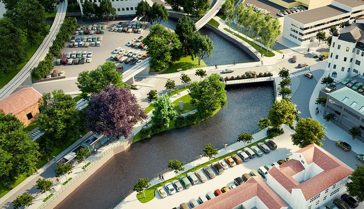 Visionsskiss över området kring Nybron