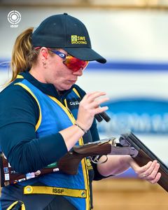 Skeetskytten Victoria Larsson vann VM-brons i Aten