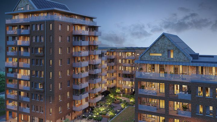 Visualisering av HSB brf Meteorologen i Arenastaden, Lund