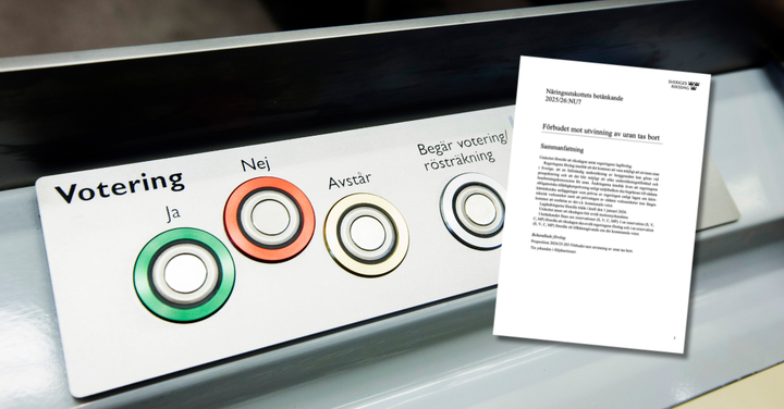 Riksdagen sa ja till regeringens förslag om uranbrytning i Sverige.
