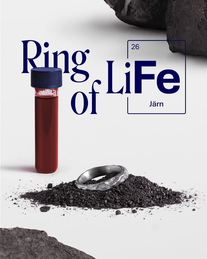 Ring of LiFe är en ring tillverkad av järn utvunnet ur mensblod från en (1) menstruation och fossilfri järnsvamp från LKAB.