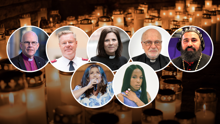 Medverkar minnesstunden gör: Martin Modéus, ordförande i Sveriges kristna råd och ärkebiskop i Svenska kyrkan, Bo Jeppsson, samfundsledare Frälsningsarmén, Sofia Camnerin, generalsekreterare Sveriges kristna råd, kardinal Anders Arborelius, biskop Stockholms katolska stift och Benjamin Atas, ärkebiskop syrisk-ortodoxa kyrkan. För sången svarar artisten Sabina Ddumba och Josefina Gniste, lovsångsledare inom Pingströrelsen.