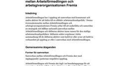 Nationell överenskommelse om samverkan mellan Arbetsförmedlingen och Fremia 20250410