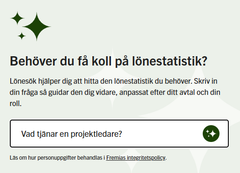 Skärmklipp på AI-tjänsten Fremia Lönesök
