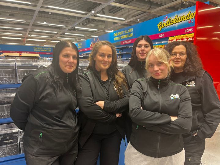 ÖoB Karlskoga-teamet. Från vänster: Charlotte Johansson, Nathalie Westerlund, Malin Simonsson, Elina Karlsson och Stina Burns.