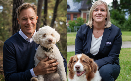 David Haak, vd och Monica Tuvelid, Sverigechef på Agria menar att det krävs politisk handling för att skapa en sund och hållbar djursjukvård i hela landet.