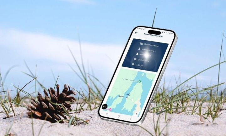 Kolla hur skönt det är i vattnet med Badkartan. Du hittar tjänsten på C4 Energis hemsida och i appen.