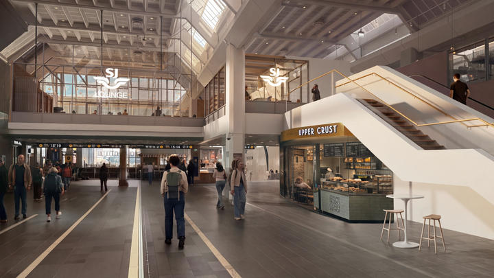 SJ Lounge på mezzaninvåningen på Oslo centralstation