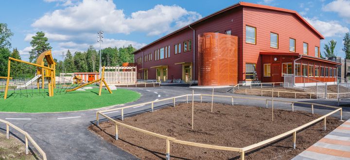 Högmora förskola – klar för inflyttning i oktober 2021. Att bygga enligt ett färdigt koncept gör att projekteringstiden kapas.
