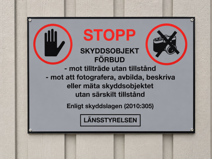 Skylt för skyddsobjekt