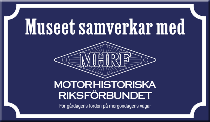 Samarbetsmuseer får en skylt som denna att sätta upp på museet