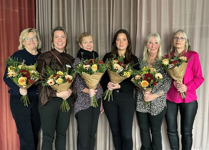 Årets vinnare, från vänster: Christina Källgård, Sofia Hellekant, Evelyn Schultze, Alice Persson, Annette Johnsson och Git Åhsberg.