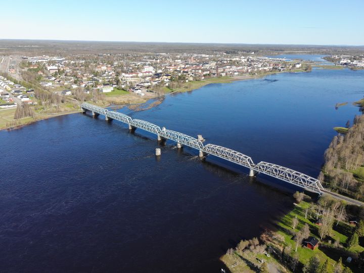 Järnvägsbron mellan Torneå och Haparanda.