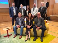 Översta raden Børge Edvardsen Klingan Narvik Havn, Trond Davidsen Sjomat Norge, Linda Bjurholt LKAB Malmtrafik, Sampo Kangastalo Torneå Stad, Jaakko Ylinampa Livskrafscentral. Nedre raden Markus Petäjäniemi Arctic Rail, Lisa EK Nordic Strategy Partners, Roland Kemppainen Tornedalsrådet.