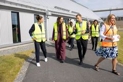 Fr. v. till h: Kronprinsessan Victoria, Anna Nilsdotter, generalsekreterare WaterAid, Pär Dalhielm, vd Svenskt Vatten och Sara Söhr, vd Syvab.