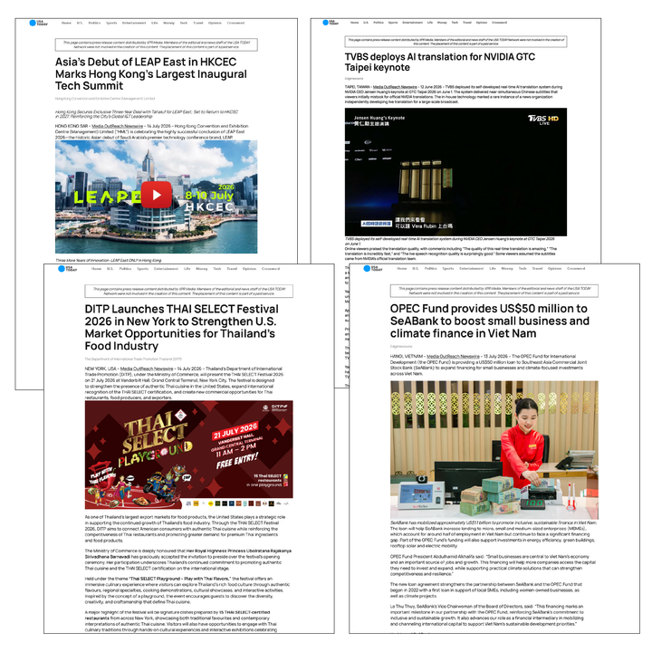 Guaranteed news postings on USA Today