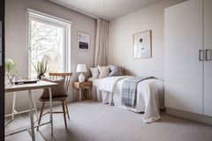 Sovrum i en av lägenheterna.